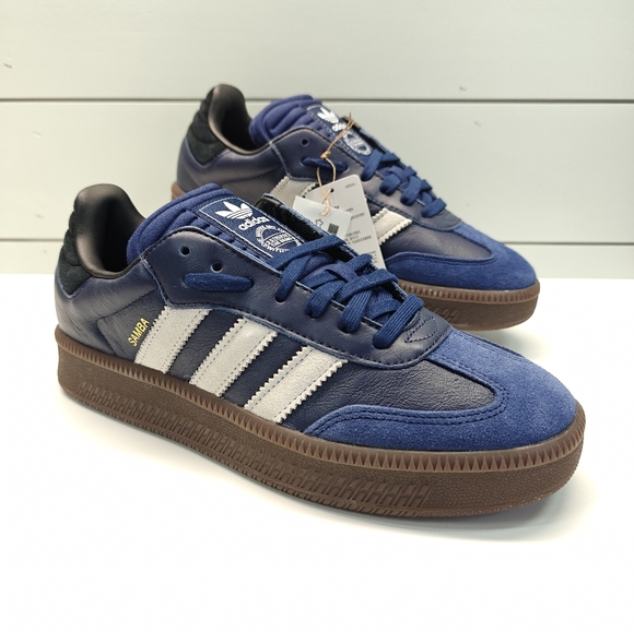 adidas Shoes - Adidas Samba XLG Dark Blue Gum Casual Leather Suede Sneakers size Women's 10.5